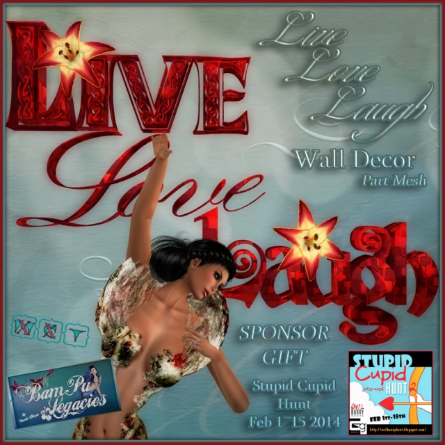 Live Love Laugh Wall Decor ~ SPONSOR GIFT ~ by Bambi Chicque